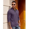 image:imageCOOFANDY Mens Long Sleeve Polo Shirts Button Casual Tee Collared Work Pullover ShirtsDark Purple
