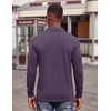 image:imageCOOFANDY Mens Long Sleeve Polo Shirts Button Casual Tee Collared Work Pullover ShirtsDark Purple