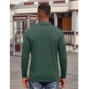 image:imageCOOFANDY Mens Long Sleeve Polo Shirts Button Casual Tee Collared Work Pullover ShirtsGreen