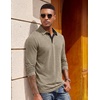 image:imageCOOFANDY Mens Long Sleeve Polo Shirts Button Casual Tee Collared Work Pullover ShirtsKhaki