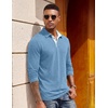 image:imageCOOFANDY Mens Long Sleeve Polo Shirts Button Casual Tee Collared Work Pullover ShirtsLight Blue