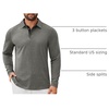image:imageCOOFANDY Mens Long Sleeve Polo Shirts Button Casual Tee Collared Work Pullover ShirtsLight Grey