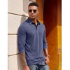 image:imageCOOFANDY Mens Long Sleeve Polo Shirts Button Casual Tee Collared Work Pullover ShirtsNavy Blue