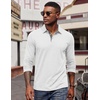 image:imageCOOFANDY Mens Long Sleeve Polo Shirts Button Casual Tee Collared Work Pullover ShirtsWhite