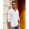 image:imageCOOFANDY Mens Long Sleeve Polo Shirts Button Casual Tee Collared Work Pullover ShirtsWhite
