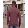 image:imageCOOFANDY Mens Long Sleeve Polo Shirts Button Casual Tee Collared Work Pullover ShirtsWine Red