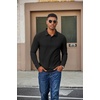 image:imageCOOFANDY Mens Long Sleeve Polo Shirts Casual Work Button Collared PulloverBlack