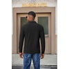 image:imageCOOFANDY Mens Long Sleeve Polo Shirts Casual Work Button Collared PulloverBlack