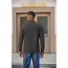 image:imageCOOFANDY Mens Long Sleeve Polo Shirts Casual Work Button Collared PulloverDark Grey