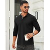image:imageCOOFANDY Mens Long Sleeve Polo Shirts Cotton Collared Shirts Casual Business Polo Classic Golf T ShirtsAll Black