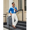 image:imageCOOFANDY Mens Long Sleeve Polo Shirts Cotton Collared Shirts Casual Business Polo Classic Golf T ShirtsBlue