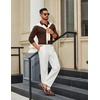 image:imageCOOFANDY Mens Long Sleeve Polo Shirts Cotton Collared Shirts Casual Business Polo Classic Golf T ShirtsBrown