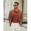 image:imageCOOFANDY Mens Long Sleeve Polo Shirts Cotton Collared Shirts Casual Business Polo Classic Golf T ShirtsCaramel