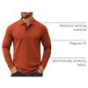 image:imageCOOFANDY Mens Long Sleeve Polo Shirts Cotton Collared Shirts Casual Business Polo Classic Golf T ShirtsCaramel