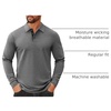 image:imageCOOFANDY Mens Long Sleeve Polo Shirts Cotton Collared Shirts Casual Business Polo Classic Golf T ShirtsDark Grey