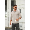 image:imageCOOFANDY Mens Long Sleeve Polo Shirts Cotton Collared Shirts Casual Business Polo Classic Golf T ShirtsLight Khaki
