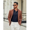 image:imageCOOFANDY Mens Long Sleeve Polo Shirts Cotton Collared Shirts Casual Business Polo Classic Golf T ShirtsNavy Blue