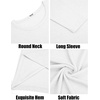 image:imageCOOFANDY Mens Long Sleeve Tee Shirts Crew Neck T Shirt Solid Casual Basic Tees Soft Stretch TShirtsAll White