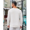 image:imageCOOFANDY Mens Long Sleeve Tee Shirts Crew Neck T Shirt Solid Casual Basic Tees Soft Stretch TShirtsAll White