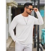 image:imageCOOFANDY Mens Long Sleeve Tee Shirts Crew Neck T Shirt Solid Casual Basic Tees Soft Stretch TShirtsAll White