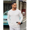 image:imageCOOFANDY Mens Long Sleeve Tee Shirts Crew Neck T Shirt Solid Casual Basic Tees Soft Stretch TShirtsAll White