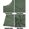 image:imageCOOFANDY Mens Long Sleeve Tee Shirts Crew Neck T Shirt Solid Casual Basic Tees Soft Stretch TShirtsArmy Green