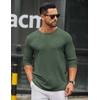 image:imageCOOFANDY Mens Long Sleeve Tee Shirts Crew Neck T Shirt Solid Casual Basic Tees Soft Stretch TShirtsArmy Green