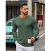 image:imageCOOFANDY Mens Long Sleeve Tee Shirts Crew Neck T Shirt Solid Casual Basic Tees Soft Stretch TShirtsArmy Green