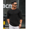 image:imageCOOFANDY Mens Long Sleeve Tee Shirts Crew Neck T Shirt Solid Casual Basic Tees Soft Stretch TShirtsBlack