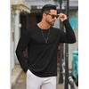image:imageCOOFANDY Mens Long Sleeve Tee Shirts Crew Neck T Shirt Solid Casual Basic Tees Soft Stretch TShirtsBlack