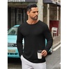 image:imageCOOFANDY Mens Long Sleeve Tee Shirts Crew Neck T Shirt Solid Casual Basic Tees Soft Stretch TShirtsBlack
