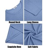 image:imageCOOFANDY Mens Long Sleeve Tee Shirts Crew Neck T Shirt Solid Casual Basic Tees Soft Stretch TShirtsBlue