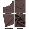 image:imageCOOFANDY Mens Long Sleeve Tee Shirts Crew Neck T Shirt Solid Casual Basic Tees Soft Stretch TShirtsBrown