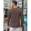 image:imageCOOFANDY Mens Long Sleeve Tee Shirts Crew Neck T Shirt Solid Casual Basic Tees Soft Stretch TShirtsBrown
