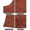 image:imageCOOFANDY Mens Long Sleeve Tee Shirts Crew Neck T Shirt Solid Casual Basic Tees Soft Stretch TShirtsCaramel