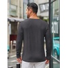 image:imageCOOFANDY Mens Long Sleeve Tee Shirts Crew Neck T Shirt Solid Casual Basic Tees Soft Stretch TShirtsDark Grey