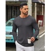 image:imageCOOFANDY Mens Long Sleeve Tee Shirts Crew Neck T Shirt Solid Casual Basic Tees Soft Stretch TShirtsDark Grey