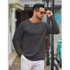 image:imageCOOFANDY Mens Long Sleeve Tee Shirts Crew Neck T Shirt Solid Casual Basic Tees Soft Stretch TShirtsDark Grey
