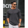 image:imageCOOFANDY Mens Long Sleeve Tee Shirts Crew Neck T Shirt Solid Casual Basic Tees Soft Stretch TShirtsDark Grey