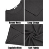 image:imageCOOFANDY Mens Long Sleeve Tee Shirts Crew Neck T Shirt Solid Casual Basic Tees Soft Stretch TShirtsDark Grey