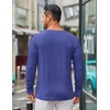 image:imageCOOFANDY Mens Long Sleeve Tee Shirts Crew Neck T Shirt Solid Casual Basic Tees Soft Stretch TShirtsHeather Blue