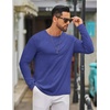 image:imageCOOFANDY Mens Long Sleeve Tee Shirts Crew Neck T Shirt Solid Casual Basic Tees Soft Stretch TShirtsHeather Blue