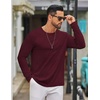 image:imageCOOFANDY Mens Long Sleeve Tee Shirts Crew Neck T Shirt Solid Casual Basic Tees Soft Stretch TShirtsHeather Burgundy