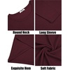 image:imageCOOFANDY Mens Long Sleeve Tee Shirts Crew Neck T Shirt Solid Casual Basic Tees Soft Stretch TShirtsHeather Burgundy