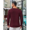 image:imageCOOFANDY Mens Long Sleeve Tee Shirts Crew Neck T Shirt Solid Casual Basic Tees Soft Stretch TShirtsHeather Burgundy