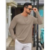 image:imageCOOFANDY Mens Long Sleeve Tee Shirts Crew Neck T Shirt Solid Casual Basic Tees Soft Stretch TShirtsKhaki