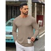 image:imageCOOFANDY Mens Long Sleeve Tee Shirts Crew Neck T Shirt Solid Casual Basic Tees Soft Stretch TShirtsKhaki