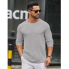 image:imageCOOFANDY Mens Long Sleeve Tee Shirts Crew Neck T Shirt Solid Casual Basic Tees Soft Stretch TShirtsLight Grey