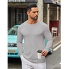 image:imageCOOFANDY Mens Long Sleeve Tee Shirts Crew Neck T Shirt Solid Casual Basic Tees Soft Stretch TShirtsLight Grey