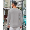 image:imageCOOFANDY Mens Long Sleeve Tee Shirts Crew Neck T Shirt Solid Casual Basic Tees Soft Stretch TShirtsLight Grey